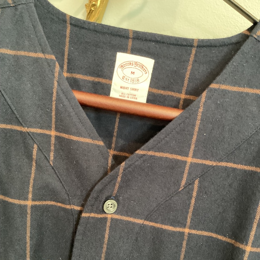 Brooks Brothers fleece checked nightshirt sz medium